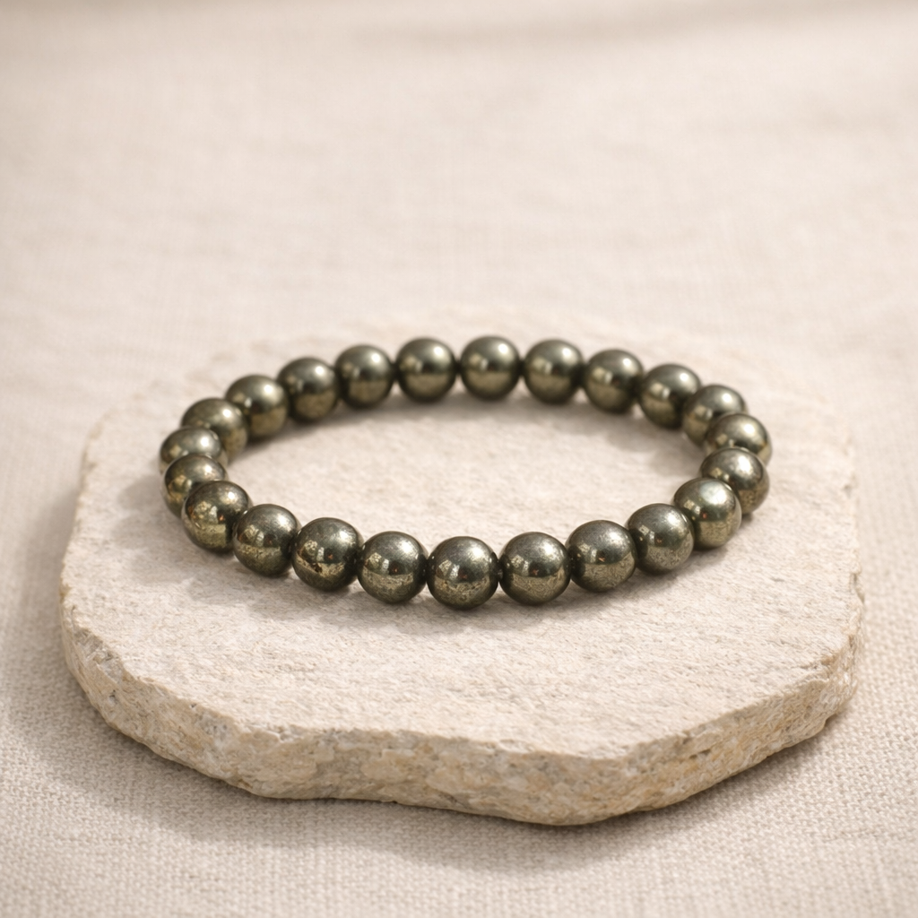 Pyrite Crystal Bracelet for Wealth & Protection