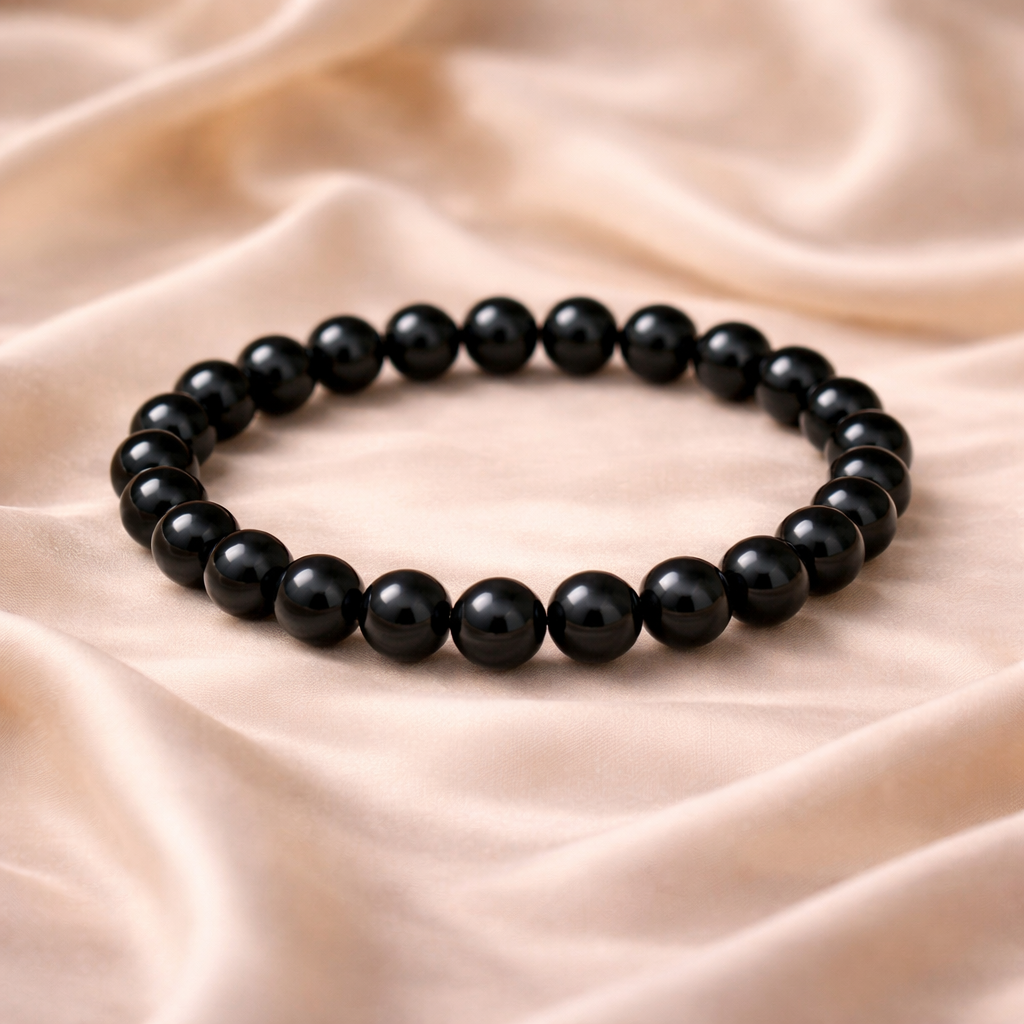 Black Tourmaline Crystal Bracelet for Protection & Grounding